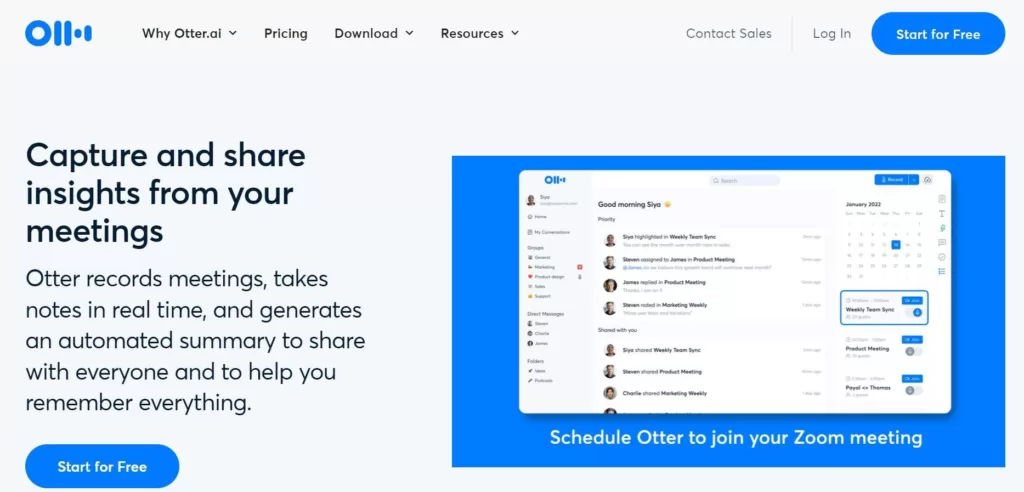 Capture and share insights from your meetings.