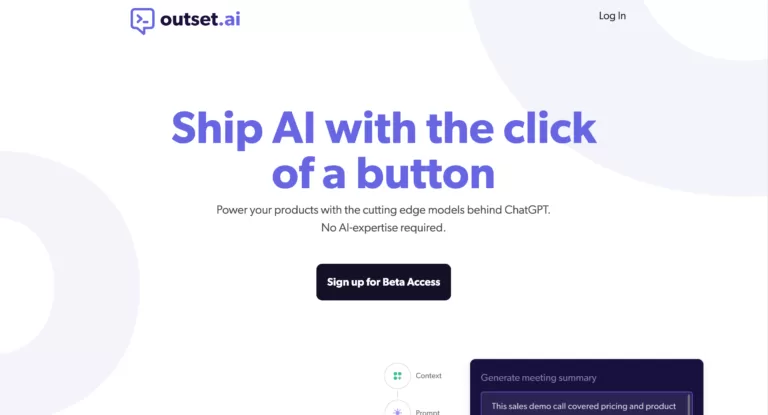 Parnassus Labs' Outset is a tool that enables companies to integrate AI into their products without needing AI expertise. It provides access to large language models such as GPT3
