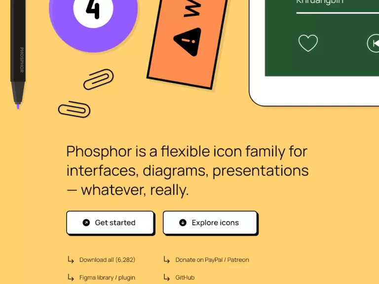 Phosphor is a flexible icon family for interfaces