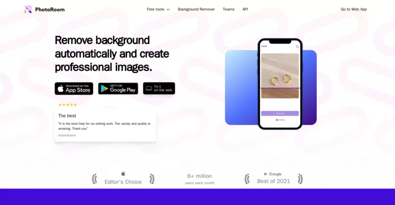 Create product and portrait pictures using only your phone. Remove background
