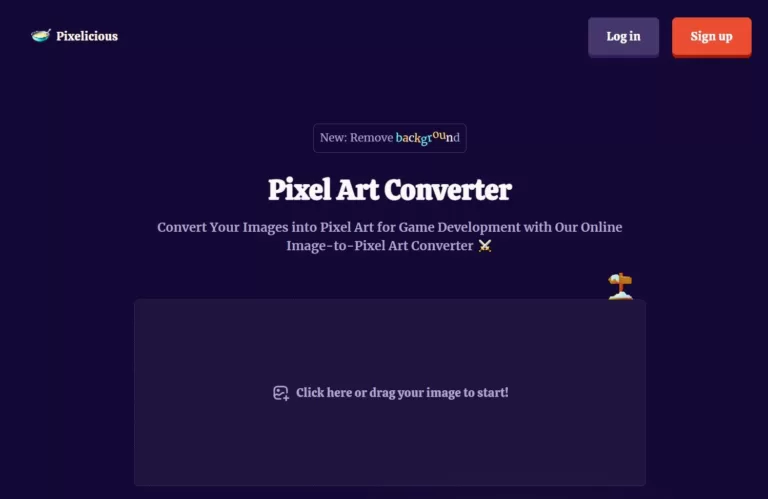 An online image-to-pixel art converter. It allows people to upload their images and convert them into pixel art that can be used for game development. After uploading the image