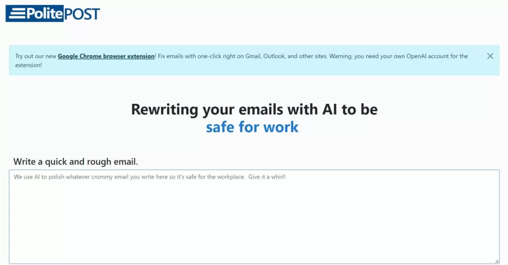 PolitePost rewrites your emails to be courteous
