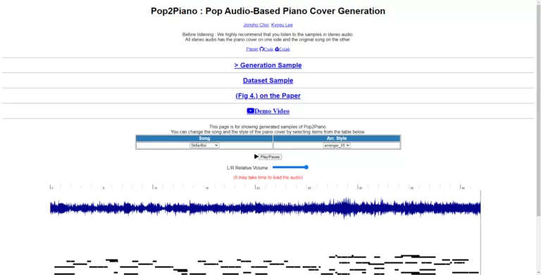 Plays pop audio based piano cover from any song you want. Change the song and style of piano cover by selecting items from list.-find-Free-AI-tools-Victrays.com_