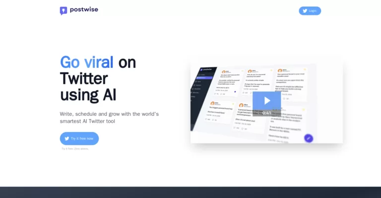AI Twitter tool to help users go viral on Twitter. Features tools to write