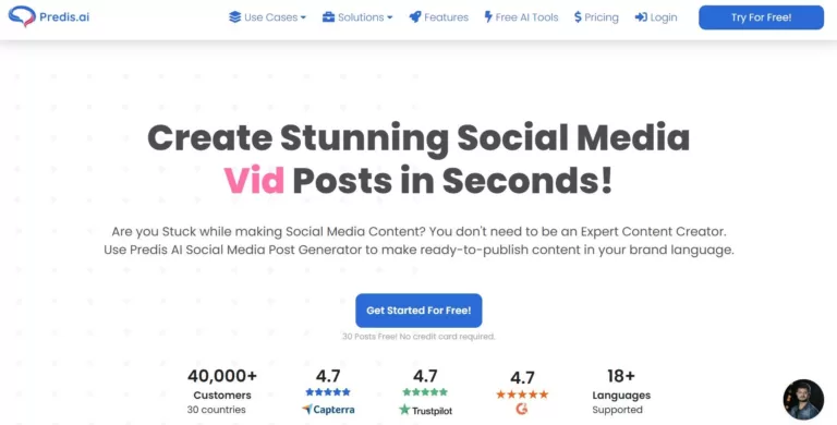 Predis.ai is an AI-powered content generator that helps create stunning social media posts in seconds. It offers a variety of features such as idea generation