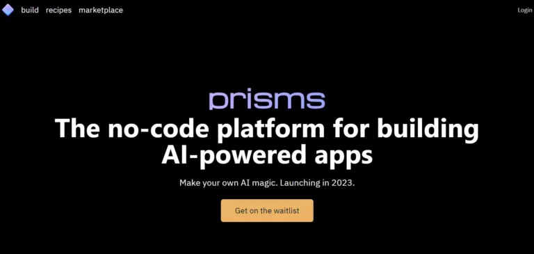 Prisms is a no-code platform for building AI-powered apps. By harnessing the power of large language models such as GPT3