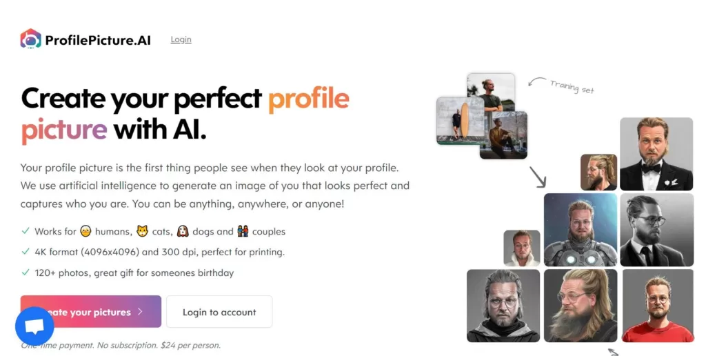 Create your perfect profile picture with AI.