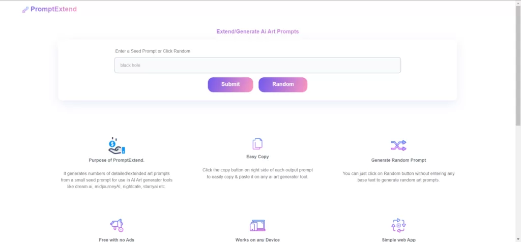 Extend/Generate better AI Art Prompts for MidJourney and others to elaborate the base starting prompt into more detailed one for better AI arts.-find-Free-AI-tools-Victrays.com_