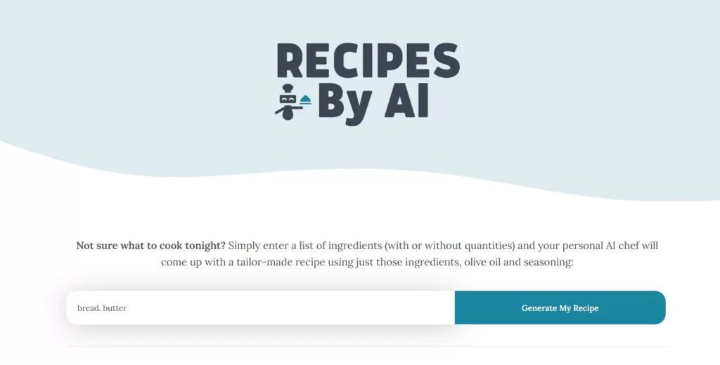 Enter a list of ingredients (with or without quantities) and your personal AI chef will come up with a tailor-made recipe using just those ingredients-find-Free-AI-tools-Victrays.com_