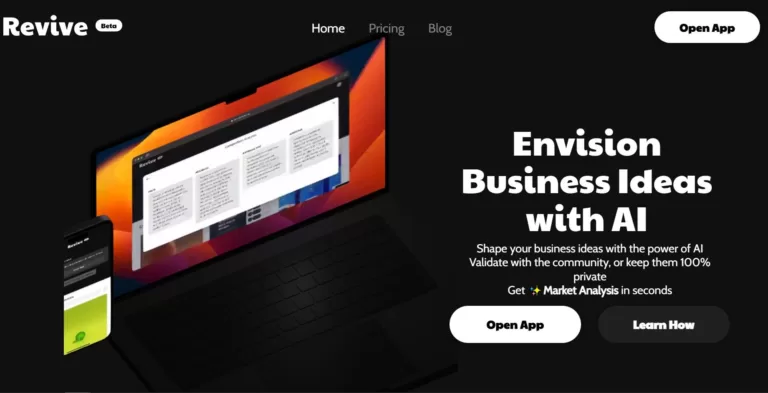 A platform where you can generate business ideas with AI