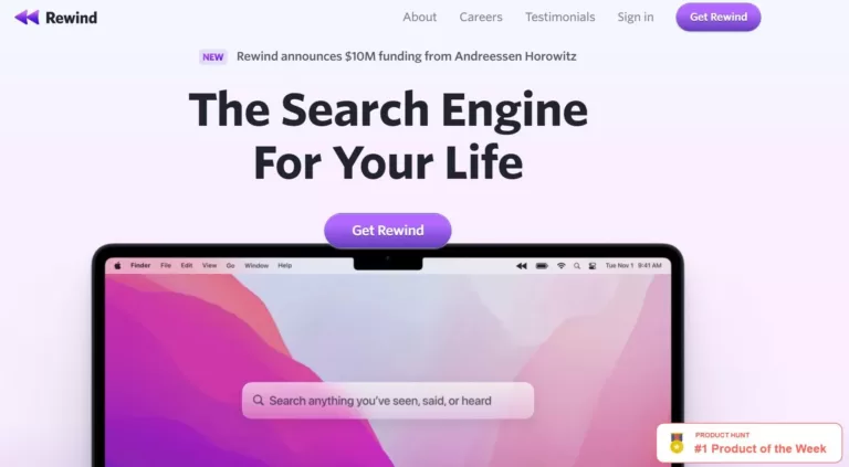 Rewind is the search engine for your life. It’s a macOS app that’s private by design and allows you to find anything you’ve seen