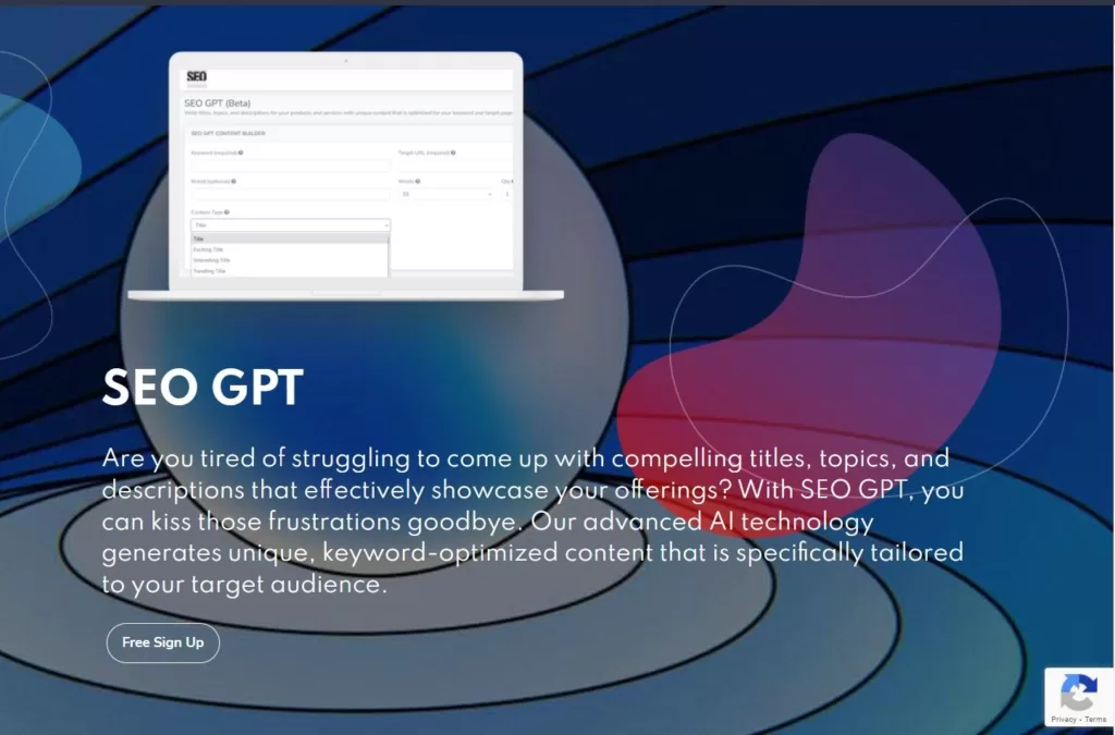 SEO GPT is a new way to create your SEO on-page and off-page optimizations. Some features include Google-friendly titles and descriptions