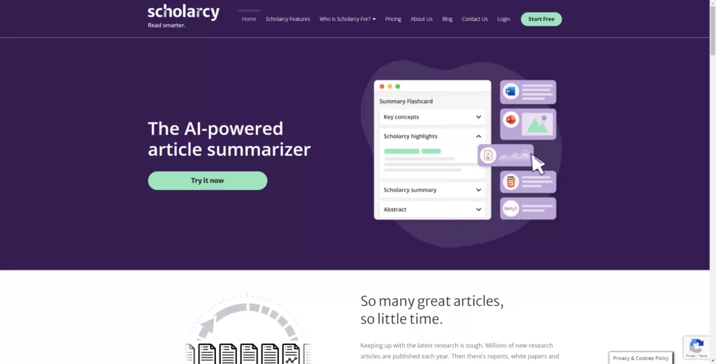 Save hundreds of hours by reading summaries of large articles powered by AI. Extracts the key facts