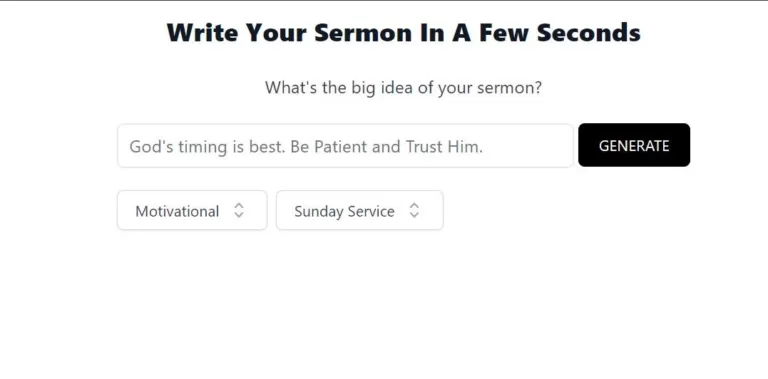 SermonGPT writes a sermon for you based on a prompt and other details like event and the style of the sermon.-find-Free-AI-tools-Victrays.com_