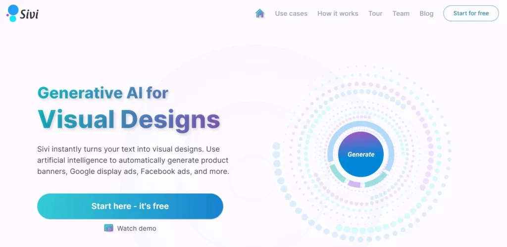 A graphic design tool that uses artificial intelligence to quickly and easily create product banners