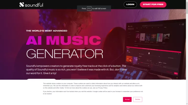 Soundful empowers creators to generate royalty free tracks at the click of a button. The quality of Soundful music is so rich