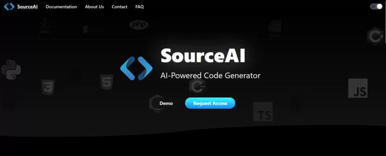 SourceAI is an AI-powered tool that can generate code in any programming language from any human language description. It can also simplify