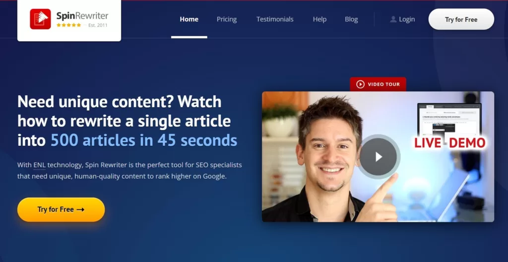 Need unique content? Watch how to rewrite a single article into 500 articles in 45 seconds.
