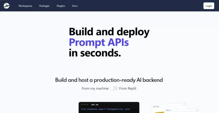 Steamship is a low-code library that allows you to build and deploy AI Prompt APIs quickly. You can install the Python library