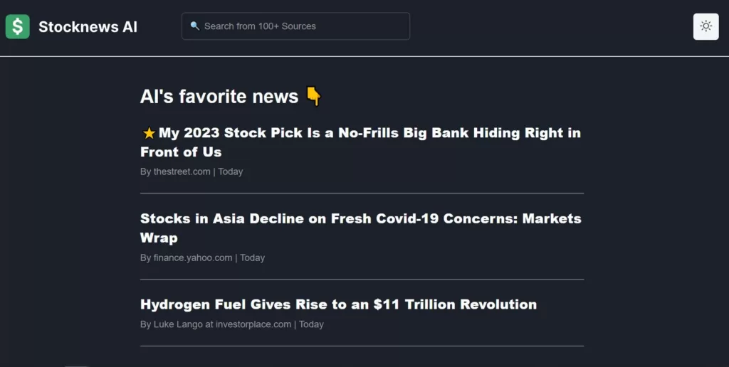 Stock News curated by AI. Can search from 100+ sources.-find-Free-AI-tools-Victrays.com_