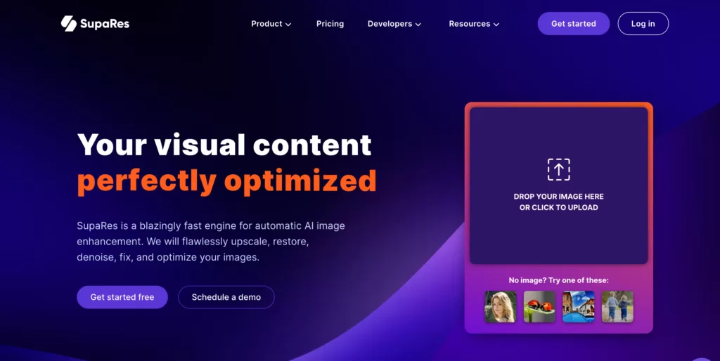 SupaRes is an AI-powered image enhancement platform that provides a one-stop solution for automatically enhancing images. It offers features such as Super Resolution