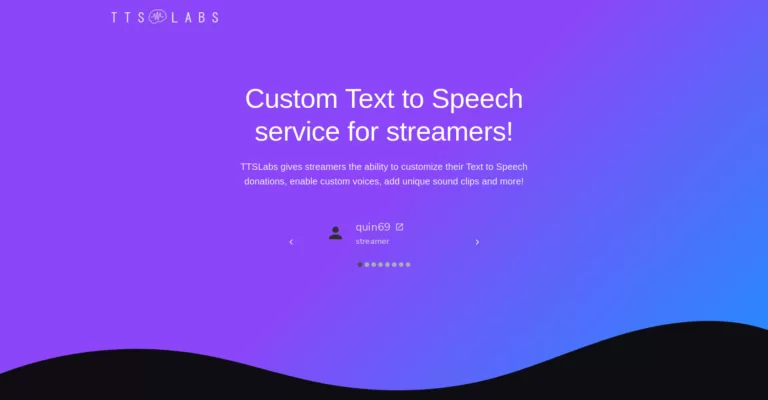 TTSLabs gives twitch streamers the ability to customize their Text to Speech donations