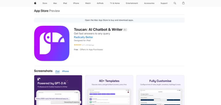 Toucan is a comprehensive AI Writer & Chatbot that offers a wide range of features to help create unique