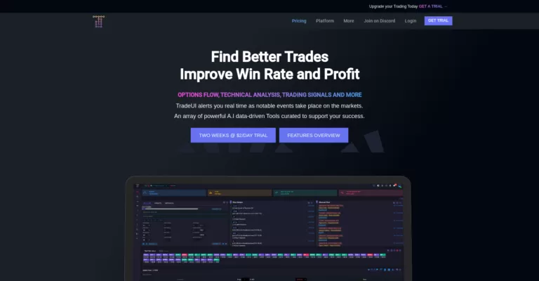 TradeUI provides an array of powerful A.I data-driven tools to help traders find better trades