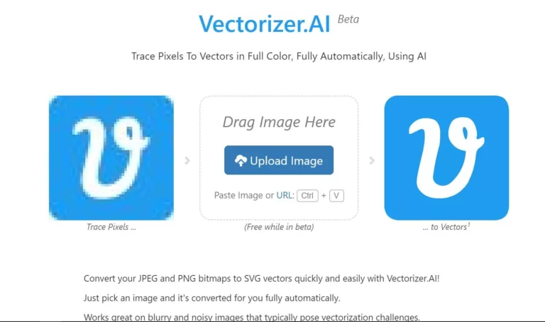 Convert your JPEG and PNG bitmaps to SVG vectors quickly and easily with Vectorizer.AI! Just pick an image and it's converted for you fully automatically. Works great on blurry and noisy images that typically pose vectorization challenges.-find-Free-AI-tools-Victrays.com_