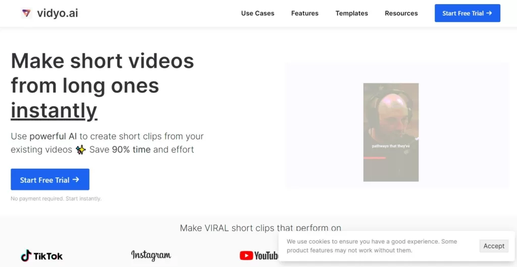 Make short videos from long ones instantly.