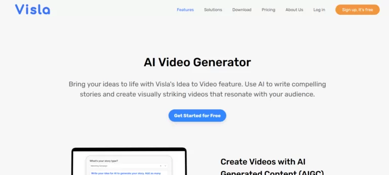 Visla is an efficient tool for creating and customizing videos quickly and easily. It offers AI-generated content and editing tools to make videos that capture audiences. It also provides auto-transcription