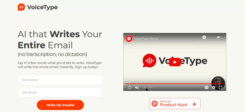 VoiceType is a Chrome browser extension that appears when you hit Compose or Reply in your Gmail. When you click on VoiceType
