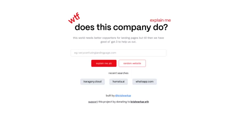 Explains landing pages by just entering the domain. This world needs better copywriters for landing pages but till then we have good ol’ gpt-3 to help us out.-find-Free-AI-tools-Victrays.com_