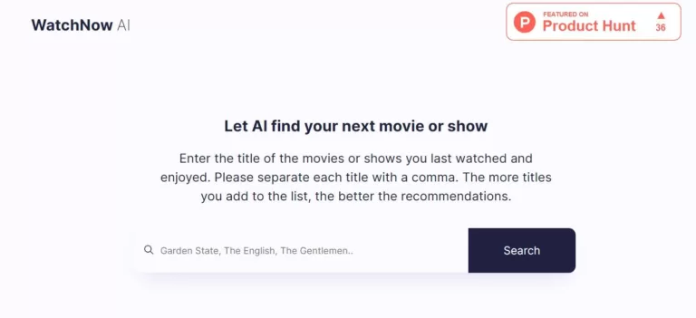 Get personalized movie and show recommendations. Enter the titles of movies or shows you have watched and enjoyed to get better recommendations-find-Free-AI-tools-Victrays.com_