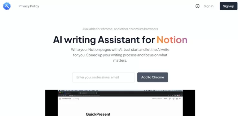 Write your Notion pages with AI. Just start and let the AI write for you. Speed up your writing process and focus on what matters.-find-Free-AI-tools-Victrays.com_