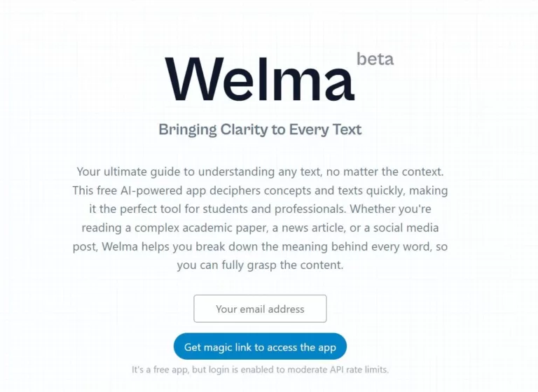 Welma uses AI to simplify complex sentences and paragraphs