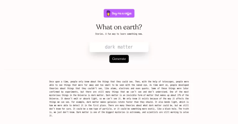 A fun way to learn something new. Generate stories with just an one-word prompt.-find-Free-AI-tools-Victrays.com_