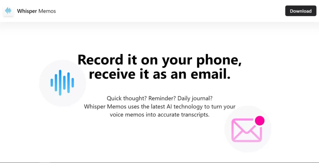 Whisper Memos is an app that records your voice and sends you an email with the transcription a few minutes later. Use it to record quick thoughts