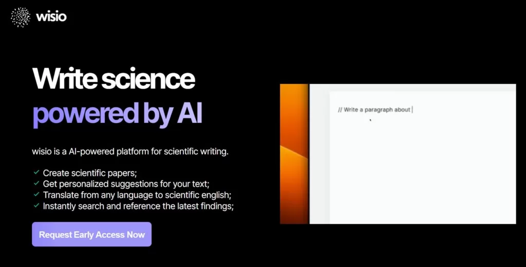 Wisio is an AI-powered platform for scientific writing