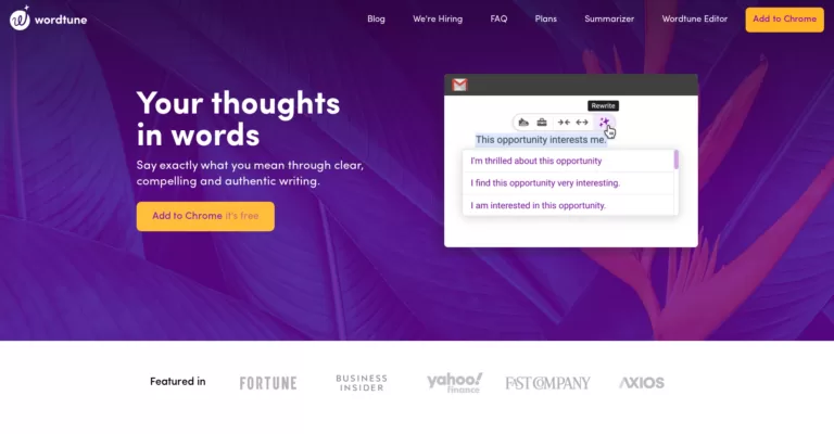 Wordtune is the ultimate AI writing tool that rewrites