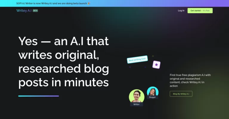 Changing the way content is created. Create content faster with artificial intelligence. Most advanced language A.I. First true free plagiarism A.I with original and researched content