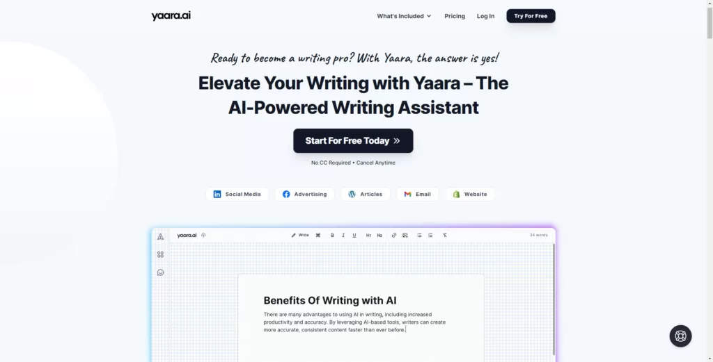 Yaara AI will help you generate creative content from a given prompt with improved grammer and flow of existing content. It will help summarize long documents into shorter pieces. Write long-form pieces such as articles