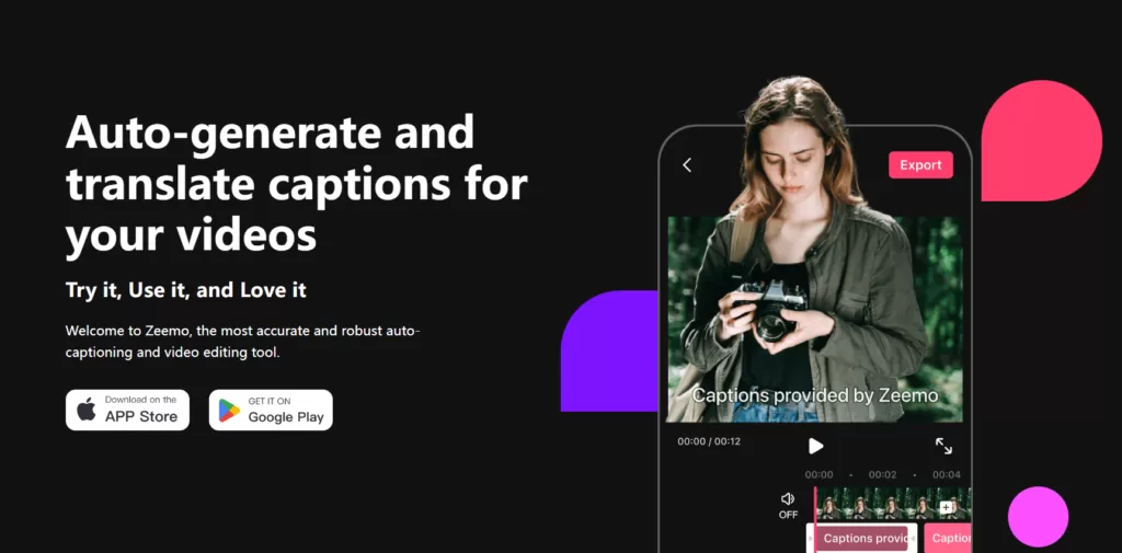 Zeemo is an application that empowers content creators to auto-generate and translate video captions in 17 languages with a state-of-the-art accuracy rate. Try the best captioning tool for talking videos right now!-find-Free-AI-tools-Victrays.com_