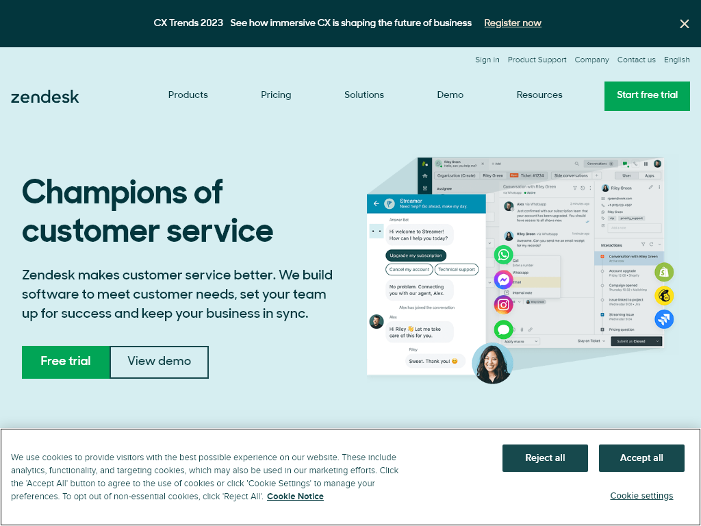 Zendesk makes customer service better. We build software to meet customer needs