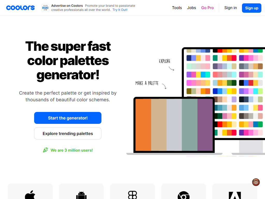 various color tools like collage maker
