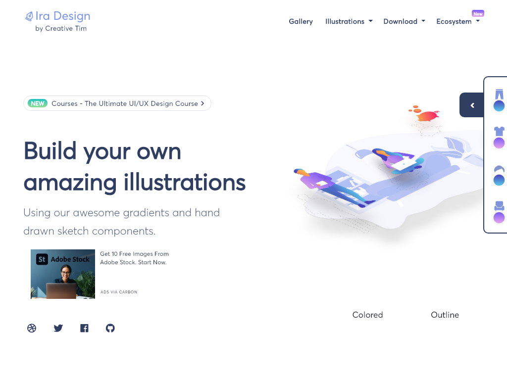 Build your own amazing illustrations. Using our awesome gradients and hand drawn sketch components.-find-Free-AI-tools-Victrays.com_