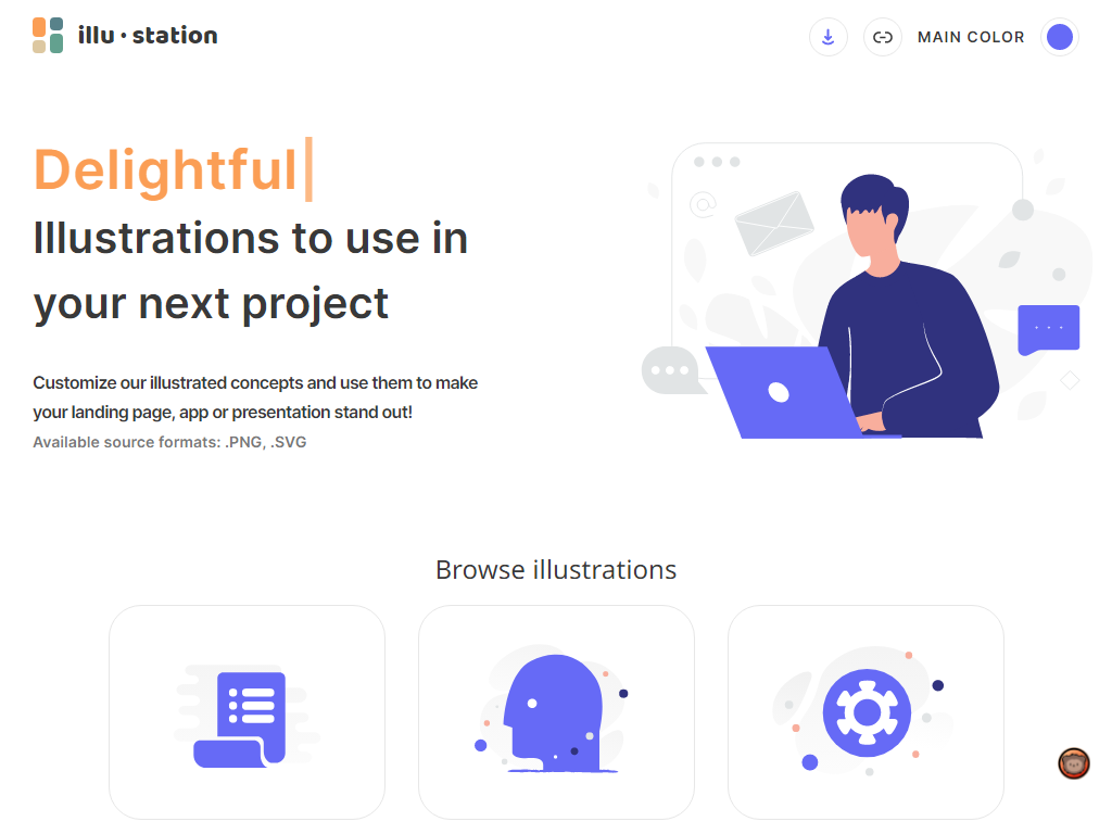 Customize our illustrated concepts and use them to make your landing page