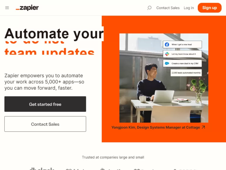 Zapier empowers you to automate your work across 5