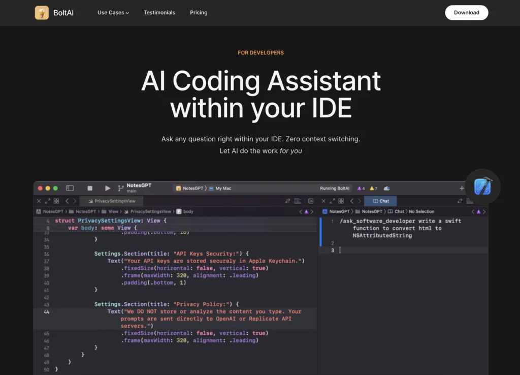 BoltAI-Instant access to ChatGPT on any Mac app. No more context switching.-Free-AI-tools-directory-Victrays