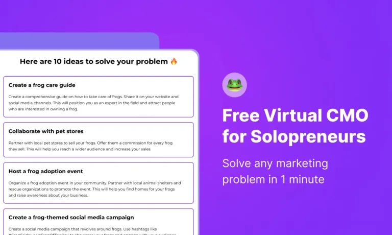 Free Virtual CMO for Solopreneurs-Solve any marketing problem in 1 minute. Describe your one-person business and your marketing problem. ChatGPT will handle the rest.-Free-AI-tools-directory-Victrays